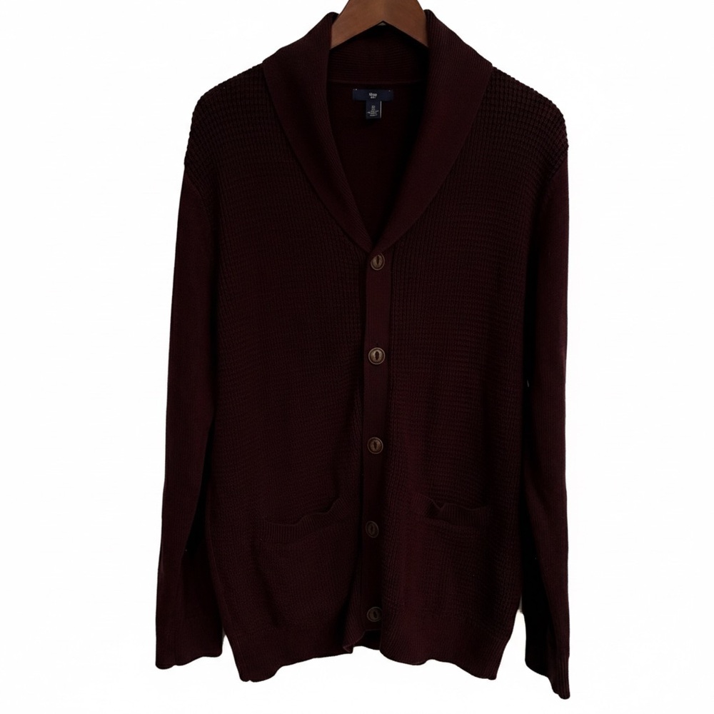 🔴 GAP Men's Large Burgundy Cardigan - Grandpa Core Academia Style